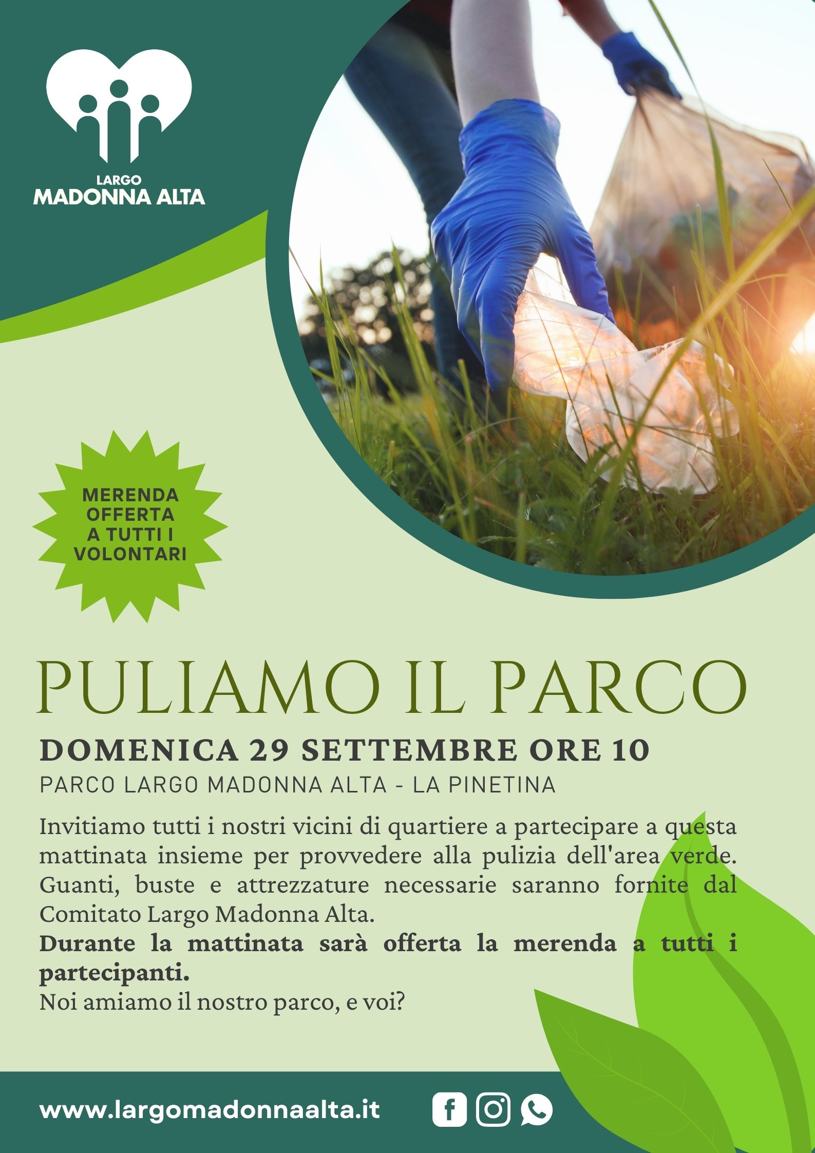 PuliziaParco29sett Comitato Largo Madonna Alta Perugia Pulizia del Parco