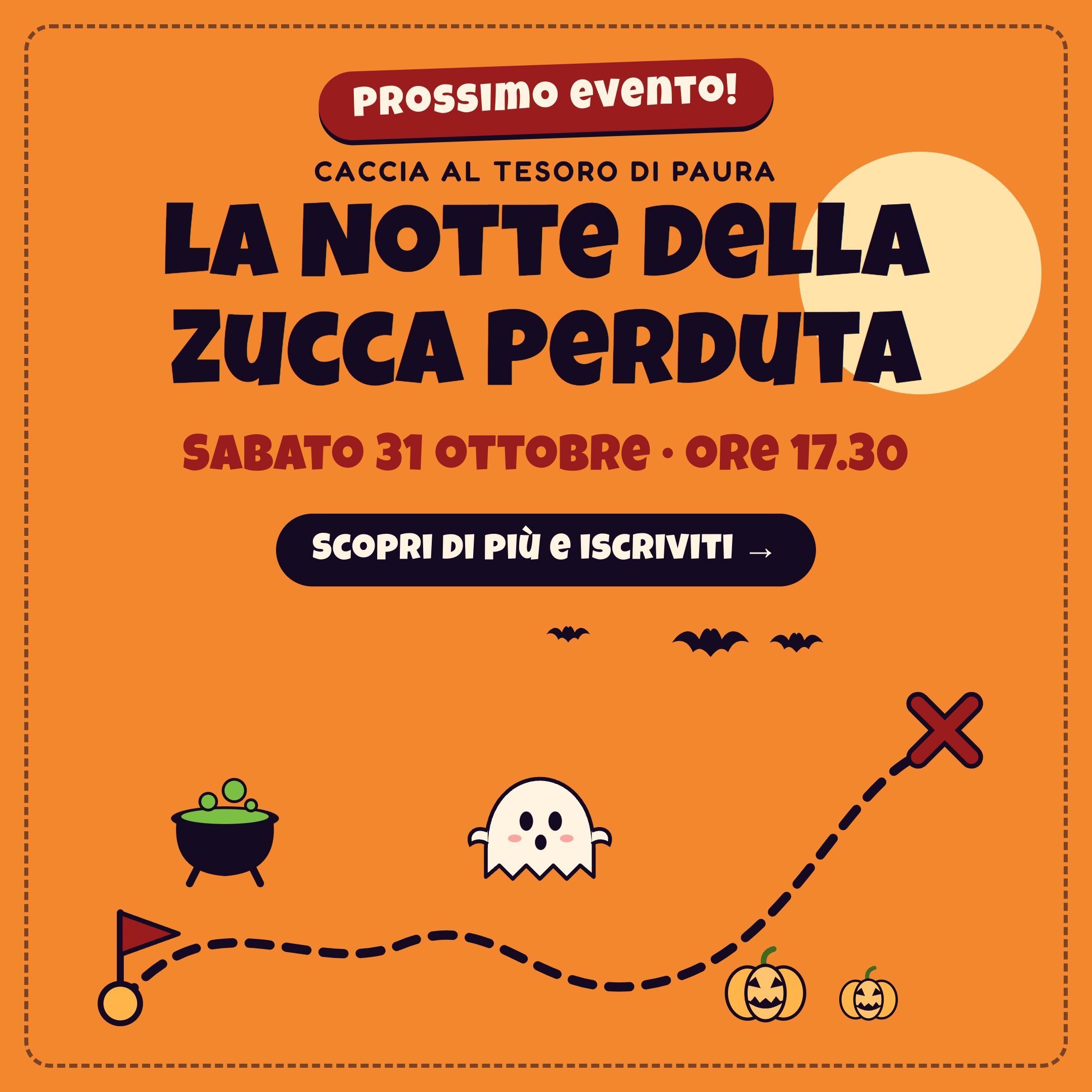 Caccia al tesoro di Halloween La notte della zucca perduta – Caccia al tesoro di Halloween, sabato 31 ottobre ore 17.30